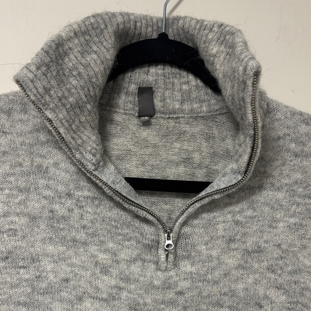 Culture Grey Zip-Up Sweater oversized XS - Picture 5 of 8